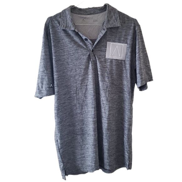 Antigua Area 15 Men's Gray Short Sleeve Polo - Picture 1 of 4
